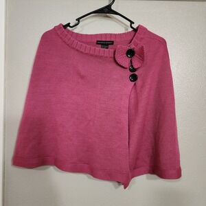 Maurice‎ Sasson One Size Fits All Knit Top Shawl Pink Acrylic Wool